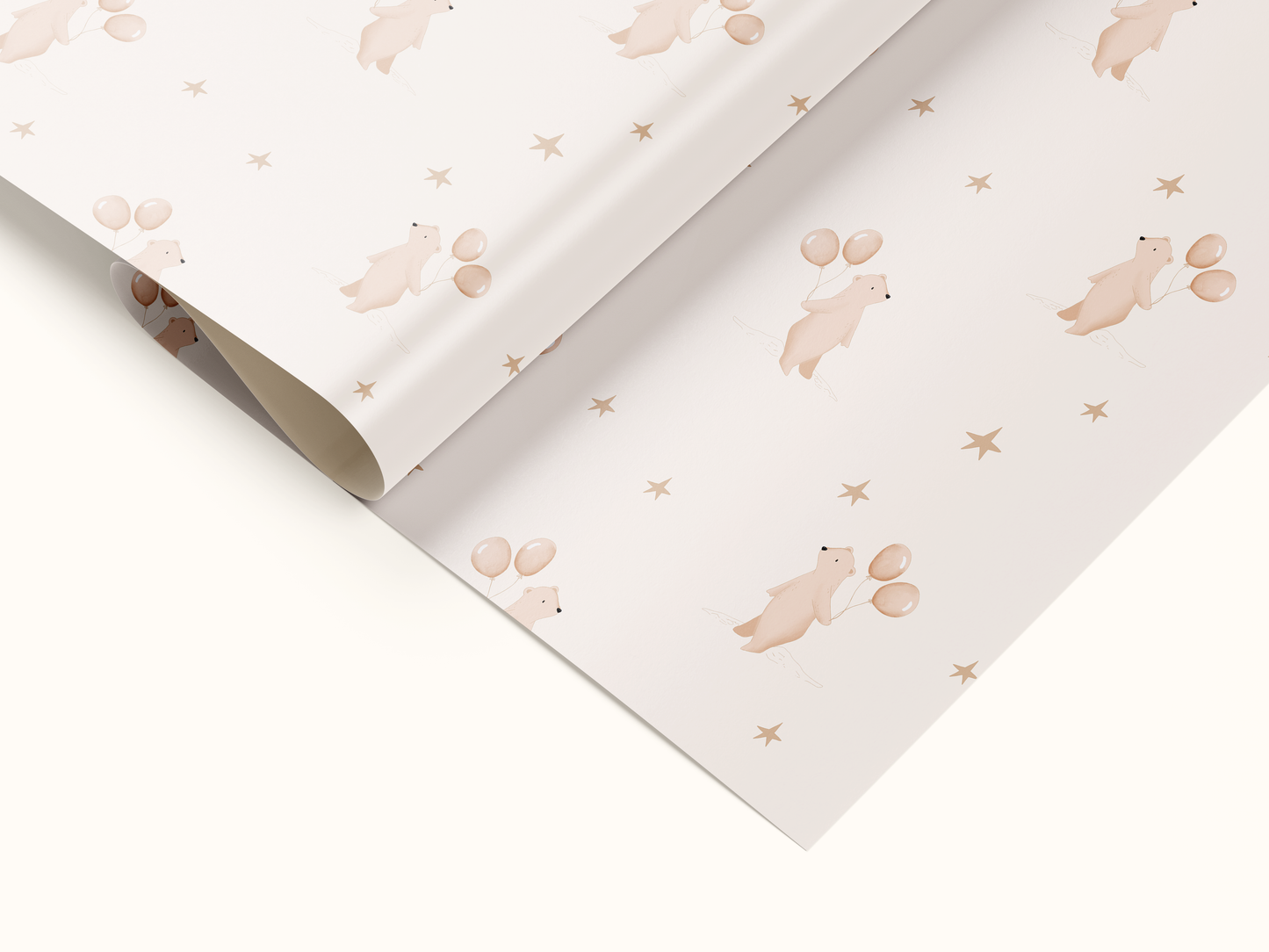 Charming Bear Wallpaper - Beige