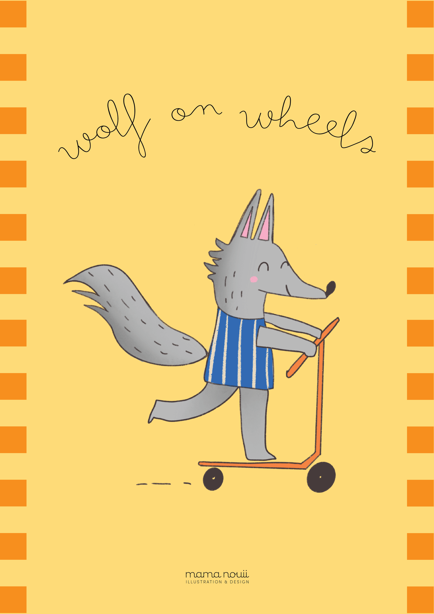 Wolf on Wheels Yellow