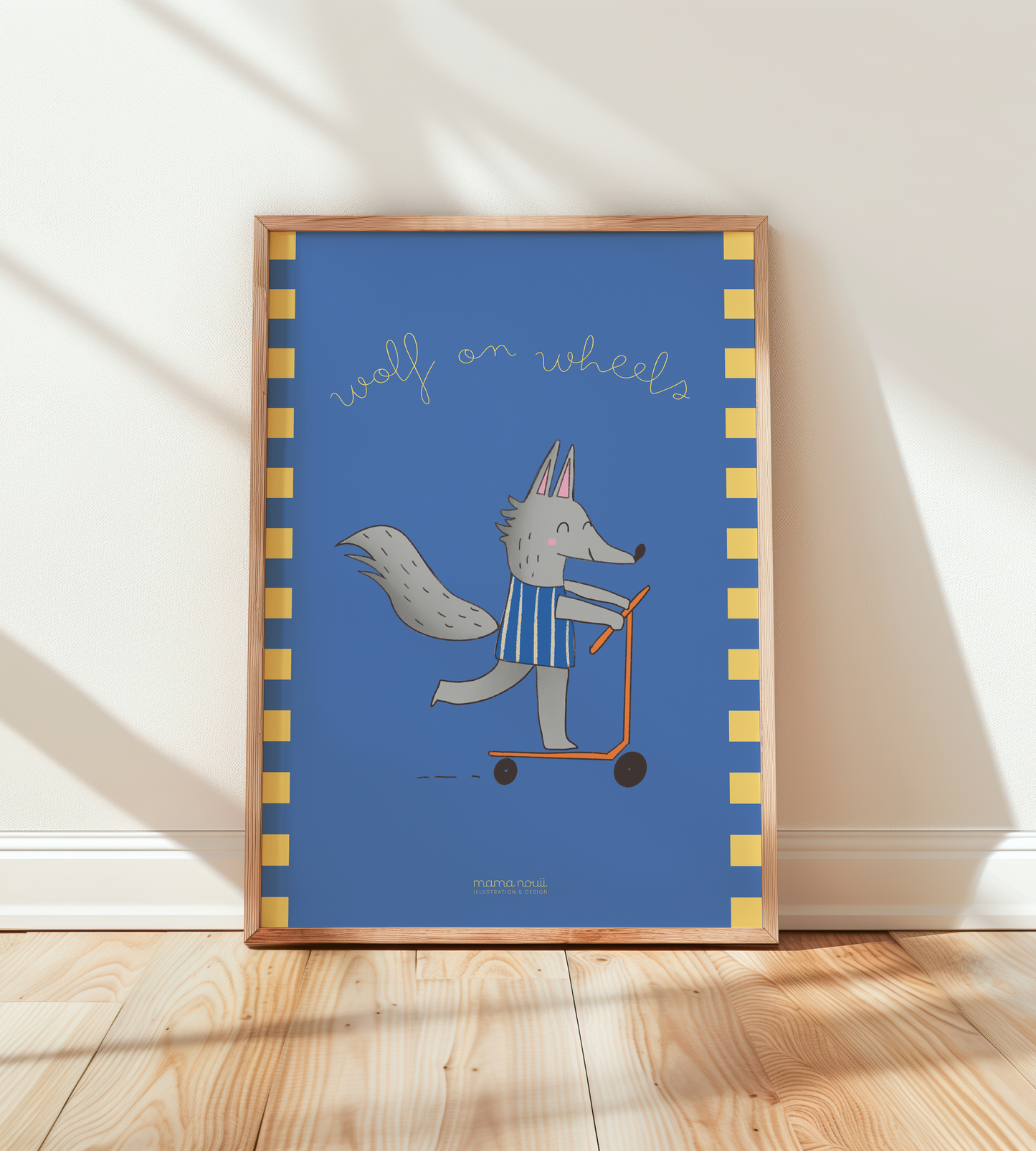 Wolf on Wheels Blue