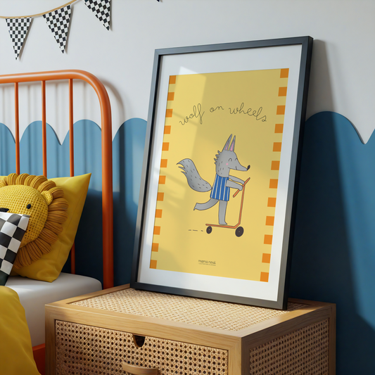 Wolf on Wheels Yellow