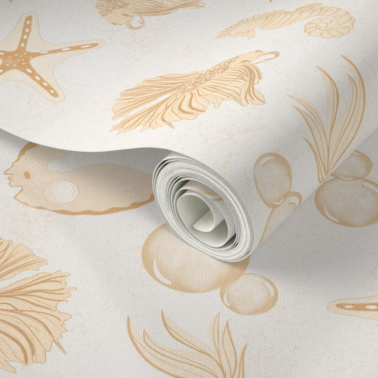 Fancy Seaworld Wallpaper - Beige