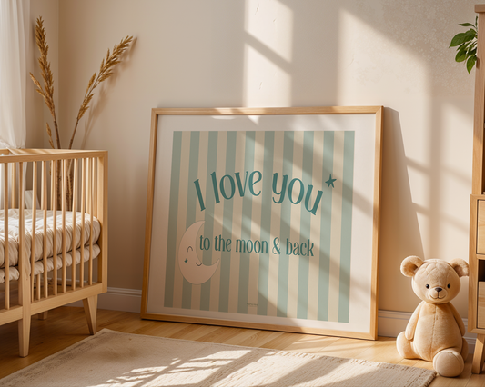 I love you to the moon & back - mint