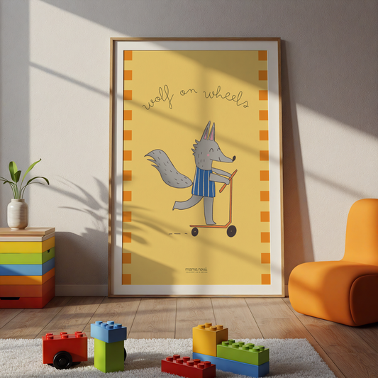 Wolf on Wheels Yellow